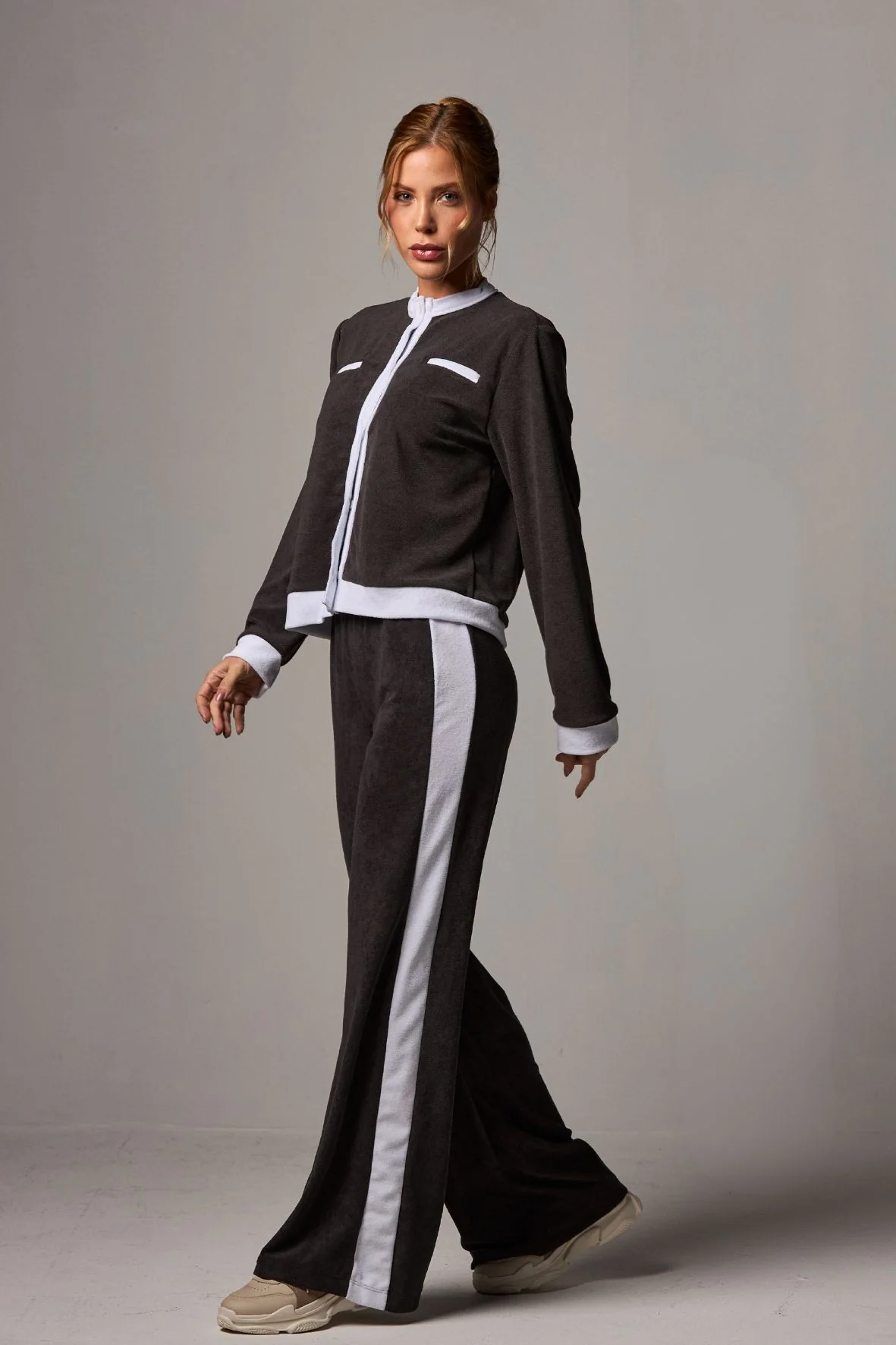 Calça Wide Leg Cozy Black&White - Image 5