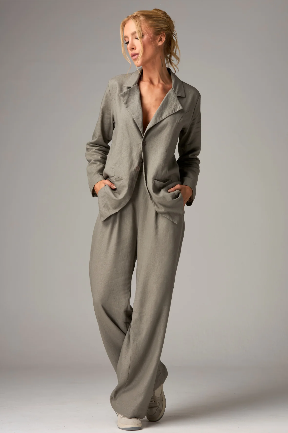 Calça Wide Pants Linho Rattan