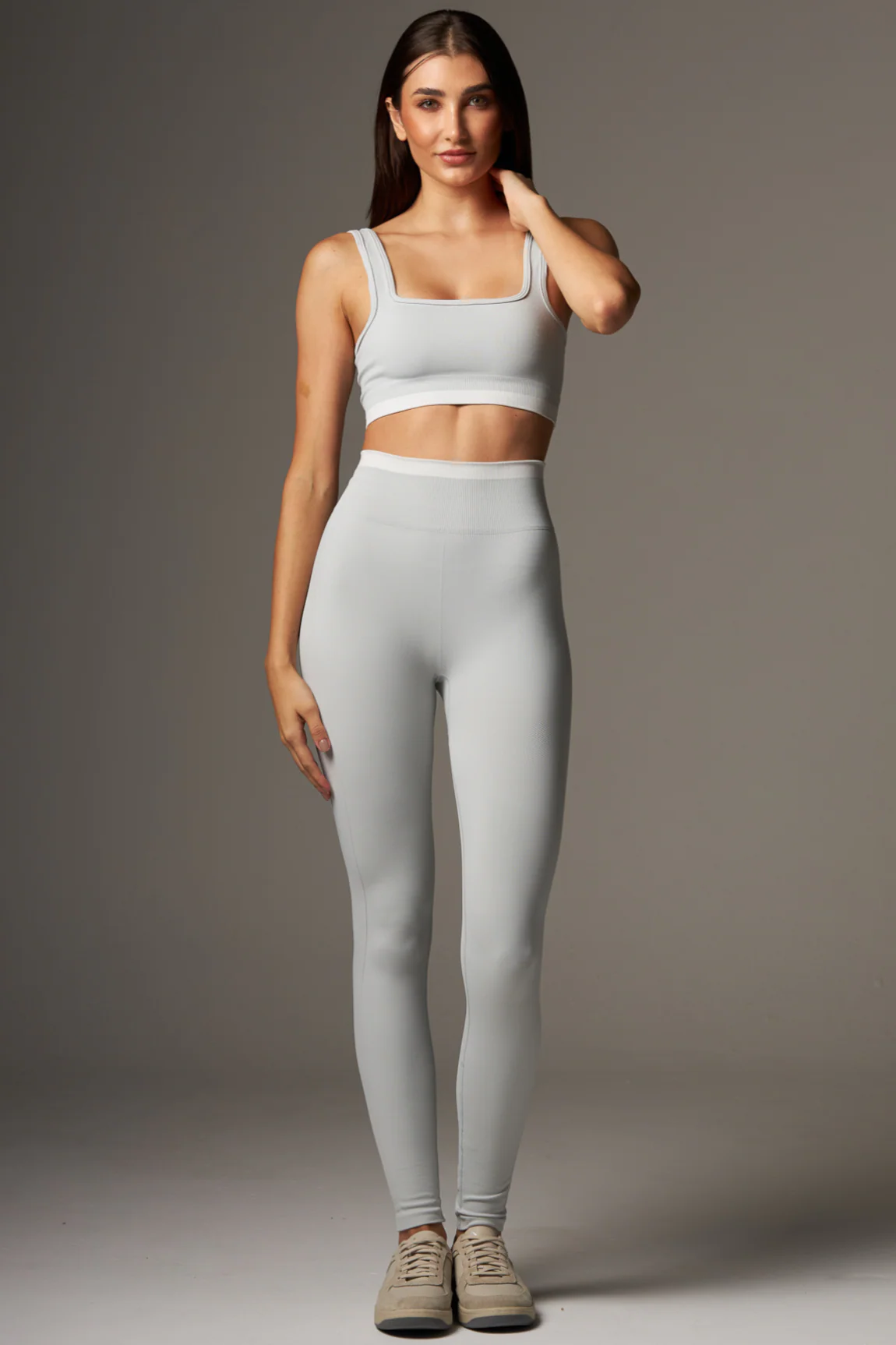 Legging Stripe Seamless Gray Violet - Image 2