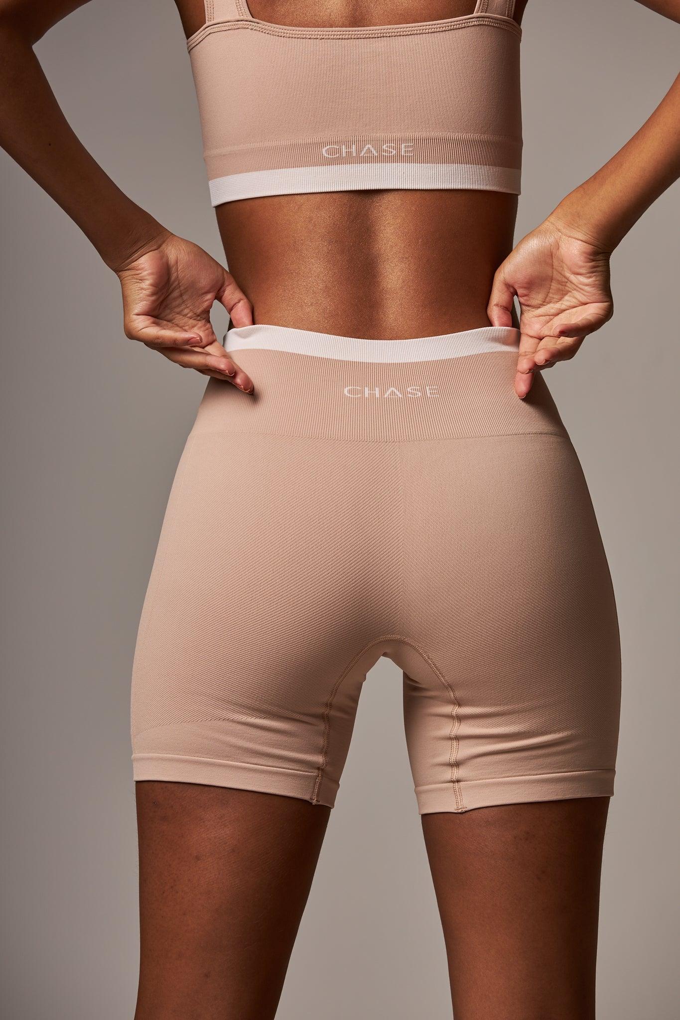 Short Stripe Seamless Brown Nude - Image 3