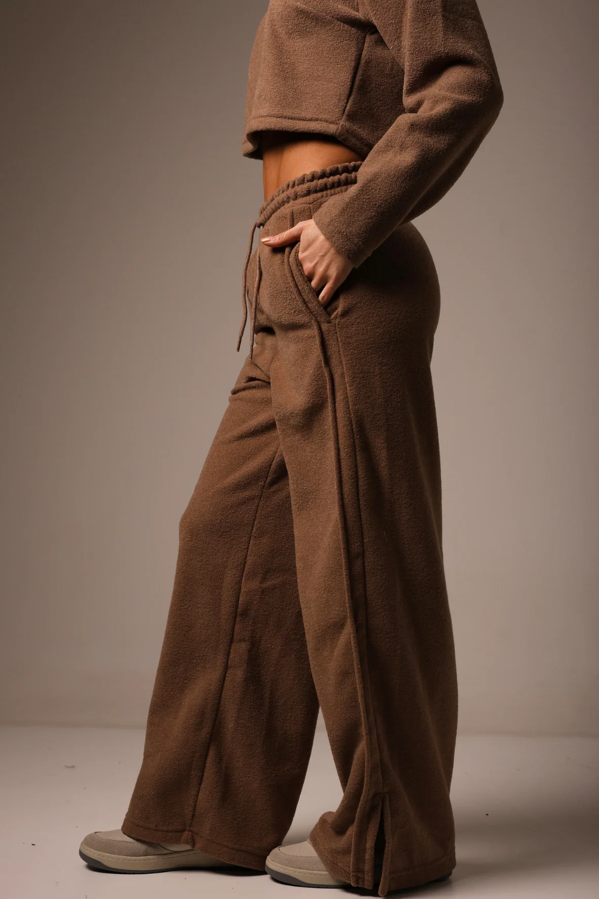 Wide Leg Boucle Brown - Image 3